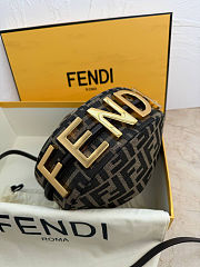 Fendi Fendigraphy Mini Hobo Black in blue denim-effect FF jacquard size 20cm - 3