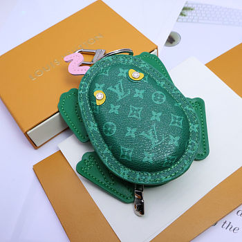 LV blue frog keychain