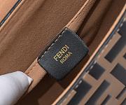 Fendi Red/Brown Leather Kan I Logo Embossed Top Handle Shoulder Bag size 25cm - 3