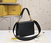 Fendi Black/Brown Leather Kan I Logo Embossed Top Handle Shoulder Bag size 25cm - 5
