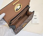 Fendi Black/Brown Leather Kan I Logo Embossed Top Handle Shoulder Bag size 25cm - 4