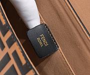 Fendi Black/Brown Leather Kan I Logo Embossed Top Handle Shoulder Bag size 25cm - 3