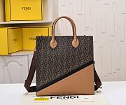 Fendi Zucca Vertical Tote Bag in Brown Coated Canvas Red size 36x14x38 cm - 1