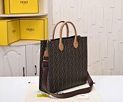 Fendi Zucca Vertical Tote Bag in Brown Coated Canvas Red size 36x14x38 cm - 5