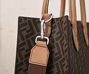 Fendi Zucca Vertical Tote Bag in Brown Coated Canvas Red size 36x14x38 cm - 4