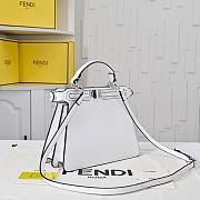 Fendi Peekaboo ISeeU Small White leather bag with FF interlacing 27*21*11cm - 4