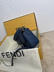 Fendi Women's Navy Baguette Mini Leather Shoulder Bag 19.5x4.5x13cm - 2