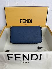 Fendi Women's Navy Baguette Mini Leather Shoulder Bag 19.5x4.5x13cm - 4