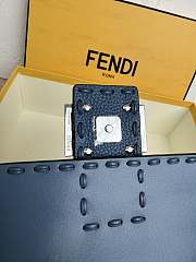 Fendi Women's Navy Baguette Mini Leather Shoulder Bag 19.5x4.5x13cm - 6
