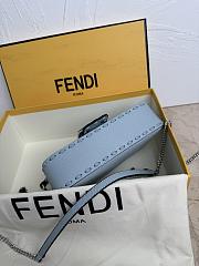 Fendi Women's Blue Baguette Mini Leather Shoulder Bag 19.5x4.5x13 cm - 3