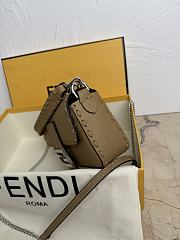 Fendi Women's Brown Baguette Mini Leather Shoulder Bag 19.5x4.5x13cm - 5