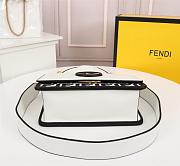 Fendi Black/white Leather Kan I Logo Embossed Top Handle Shoulder Bag size 25cm - 5