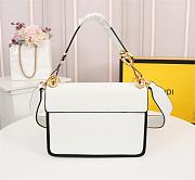 Fendi Black/white Leather Kan I Logo Embossed Top Handle Shoulder Bag size 25cm - 6