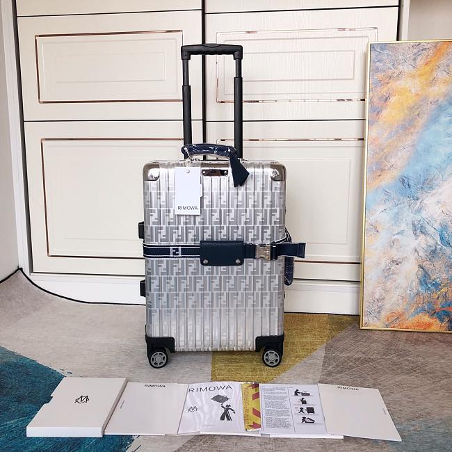 Cabin Size Trolley Aluminium trolley case with leather details  20-26-30 inch - 1
