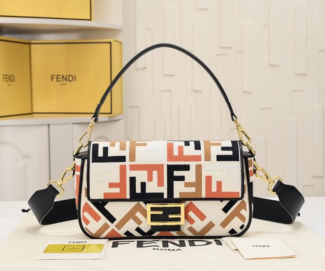 Fendi Baguette Multicolor Canvas Bag 7×6×14cm - 1