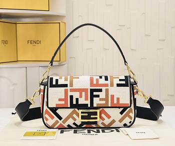 Fendi Baguette Multicolor Canvas Bag 7×6×14cm
