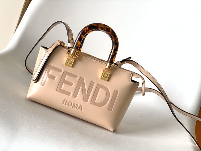 Fendi Logo By The Way Top Handle Bag Embossed Leather size 17cm - 1