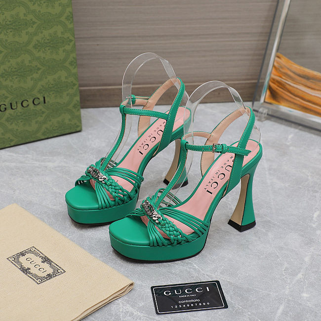 Gucci sky-high waterproof platform patent leather high heels 11cm - 1