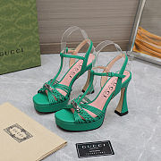Gucci sky-high waterproof platform patent leather high heels 11cm - 1