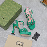 Gucci sky-high waterproof platform patent leather high heels 11cm - 4