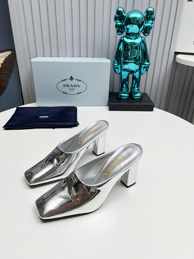Prada Metallic leather sandals 9cm - 1