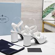 PRADA Quilted nappa leather platform sandals white - 6