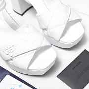 PRADA Quilted nappa leather platform sandals white - 4