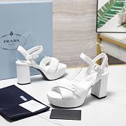 PRADA Quilted nappa leather platform sandals white - 3