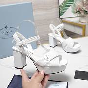 PRADA Quilted nappa leather platform sandals white - 2