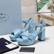 PRADA Quilted nappa leather platform sandals blue - 1