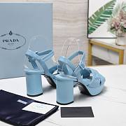 PRADA Quilted nappa leather platform sandals blue - 6