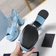 PRADA Quilted nappa leather platform sandals blue - 5