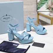 PRADA Quilted nappa leather platform sandals blue - 2
