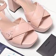 PRADA Quilted nappa leather platform sandals pink - 4