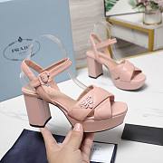 PRADA Quilted nappa leather platform sandals pink - 2