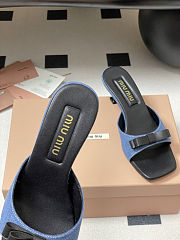 Miumiu minimalist bow-strap kitten heel sand height: 5.5cm - 6