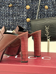 Gucci Horsebit platform mules in a burgundy color 13cm - 4