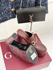 Gucci Horsebit platform mules in a burgundy color 13cm - 3