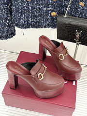 Gucci Horsebit platform mules in a burgundy color 13cm - 2