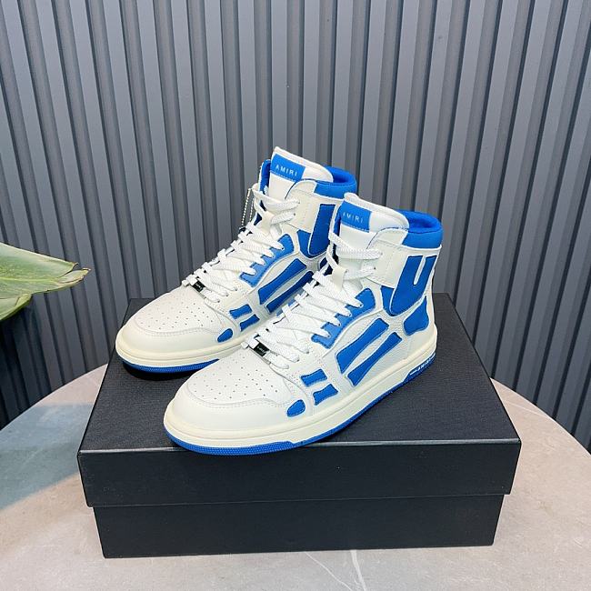AMIRI Skel Panelled High Top White Blue - MFS002123 - 1