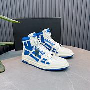 AMIRI Skel Panelled High Top White Blue - MFS002123 - 2