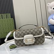 Gucci Horsebit 1955 Shoulder Bag Beige White 24cm - 2