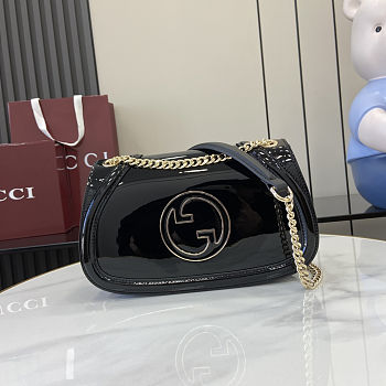 Gucci Blondie shoulder bag in black leather 26.5cm