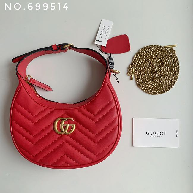 Gucci GG Marmont Matelasse Mini Bag Red 21cm - 1