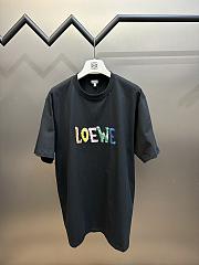 Loewe rainbow embroidered short-sleeved shirt - 1