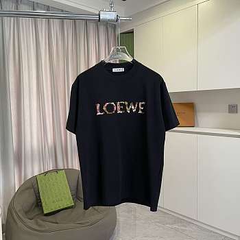 LOEWE T-shirt 2025 new style colorful embroidered letter logo