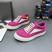 Rick Owens Low-Top Sneakers – Dark Pink Canvas - 1