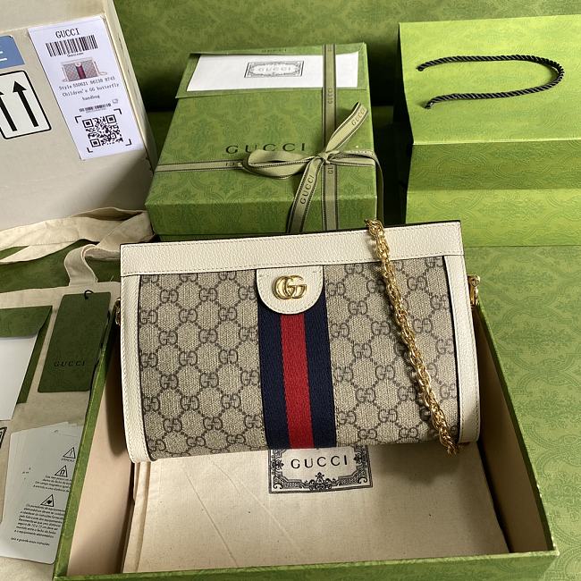 Gucci Ophidia small shoulder Beige And White Leather 26*17.5*8cm - 1