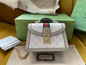 GUCCI Ophidia Supreme-Canvas and Leather Cross-Body Bag 17.5x13x6cm