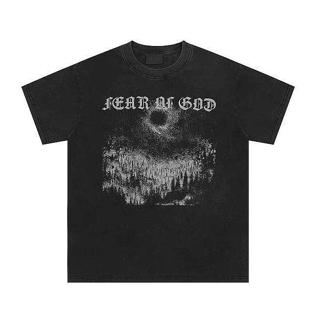 Fear Of God Washed Black Casual Loose Short Sleeves  - 1